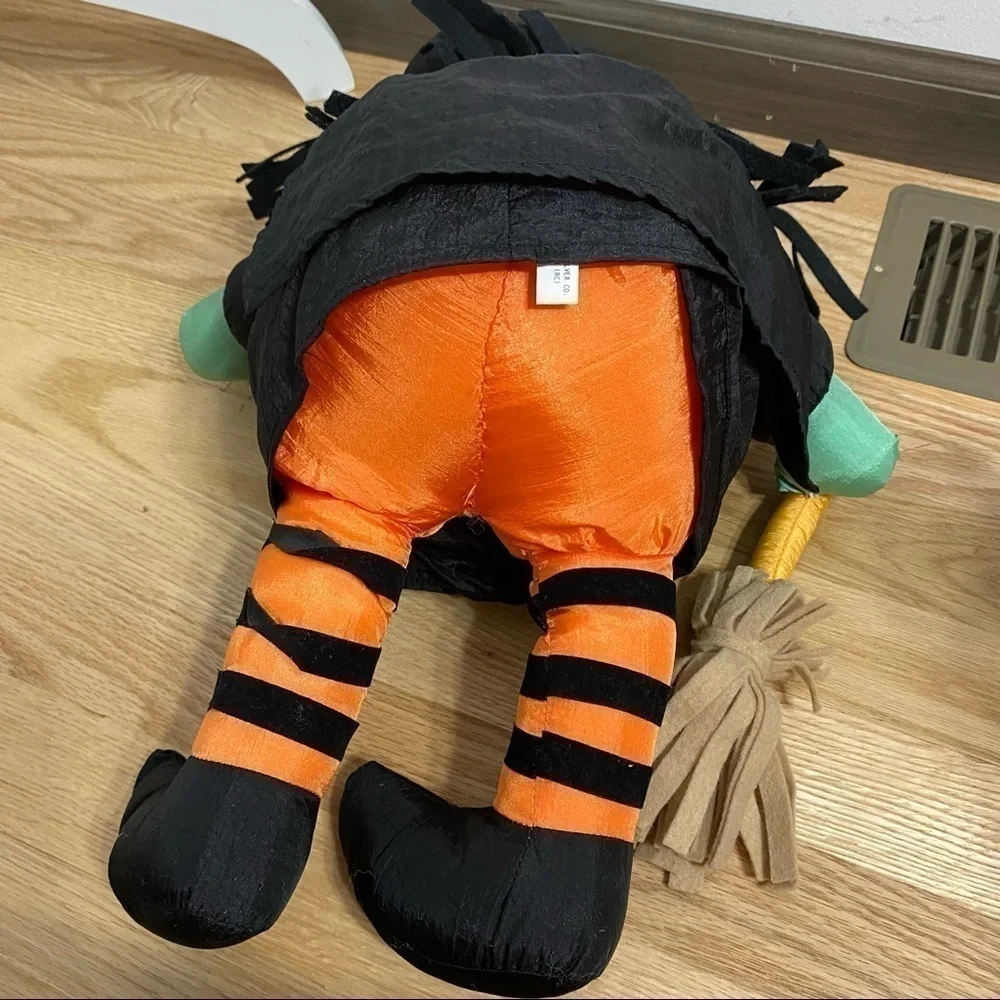 Vintage Puffy Witch Nylon Stuffed Decor Halloween